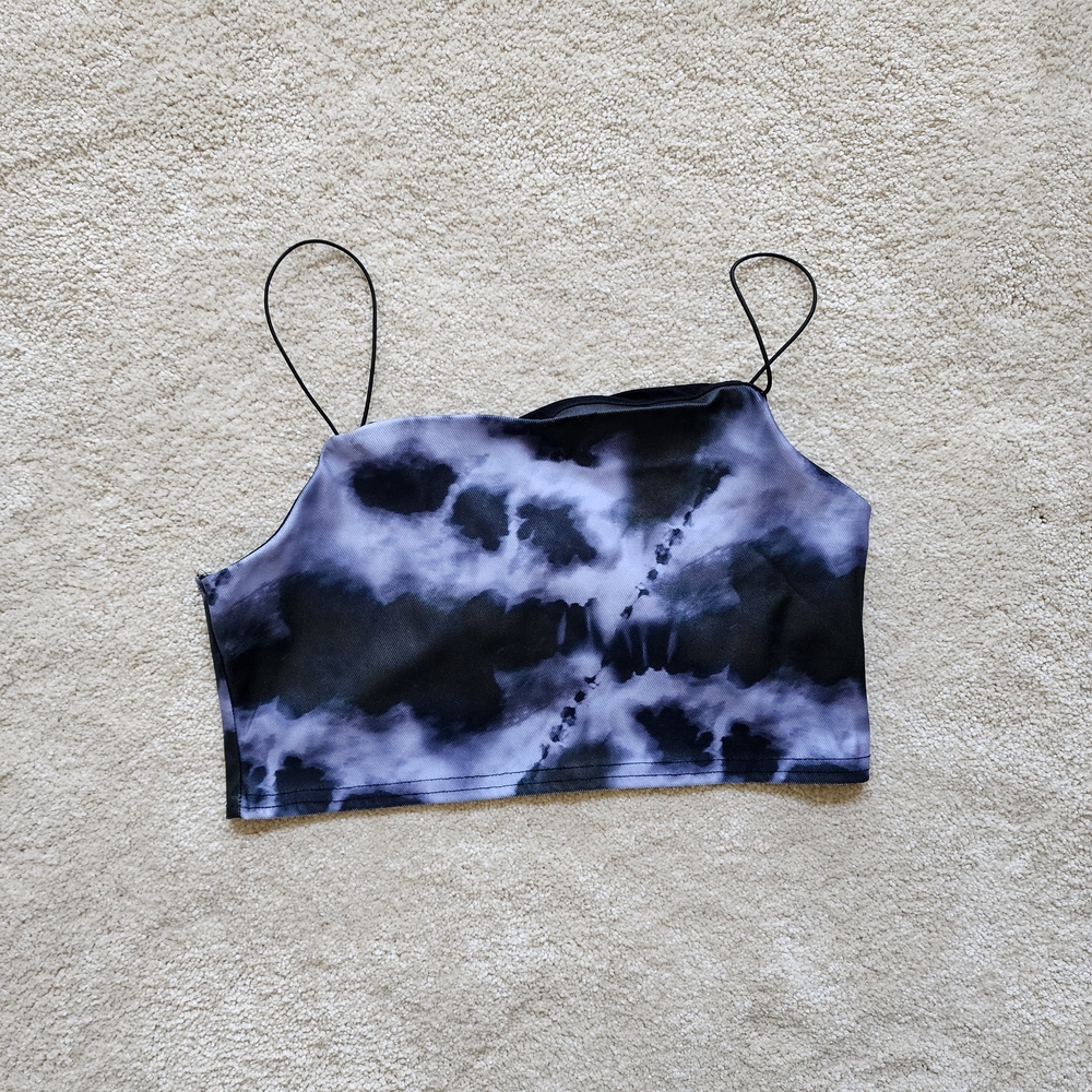Topshop Tie-Dye Spaghetti Strap Crop Top